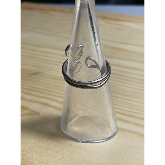 Silver Tone Three Loop Wire Wrap Adjustable Ring - Picture 3 of 3